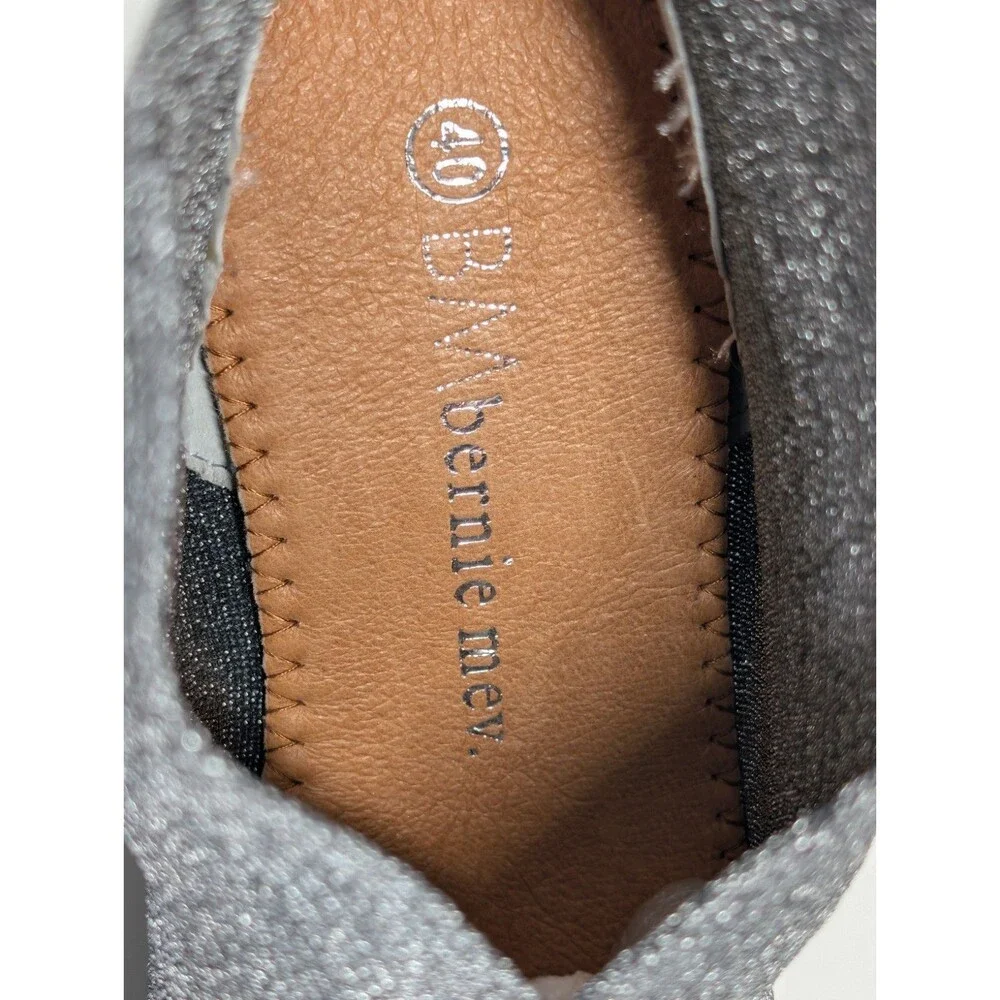 NIB Bernie Mev Maile Elastic Woven Wedge Bootie Womens Size 9 Pewter Silver - Picture 9 of 12
